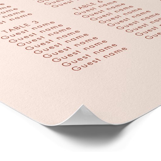 Stijlvol retroperzikroze bruinzittingsschema voor poster (Hoek)