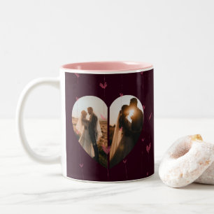 Stijlvol Rode Heart-vormcadeau voor haar en hem Tweekleurige Koffiemok