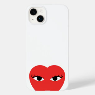 Stijlvol Rode Kute Heart met ogen op wit Case-Mate iPhone 14 Plus Hoesje