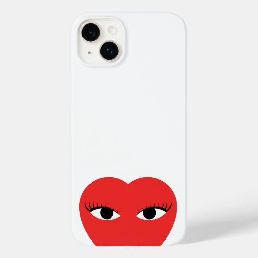 Stijlvol Rode Kute Heart met ogen op wit Case-Mate iPhone Case (Achterkant)