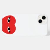 Stijlvol Rode Kute Heart met ogen op wit Case-Mate iPhone Case (Achterkant (horizontaal))