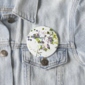 Stijlvol romantisch bloemontwerp voor waterkleurig ronde button 7,6 cm (In situ)