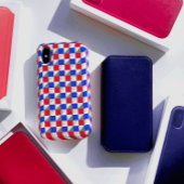 Stijlvol rood Blauw zwart-wit abstract patroon Case-Mate iPhone Case