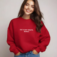 Stijlvol Rood Eat Sleep Creëer Herhaal Slogan