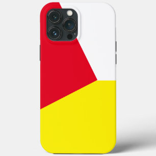 stijlvol rood en geel kleurenblok iPhone 13 pro max hoesje