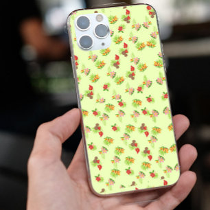 Stijlvol rood en roze exotisch bloemenpatroon op g iPhone 13 pro max hoesje