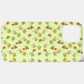 Stijlvol rood en roze exotische bloempatroon op gr Case-Mate iPhone case (Achterkant (horizontaal))