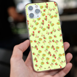 Stijlvol rood en roze exotische bloempatroon op gr iPhone 13 pro max hoesje