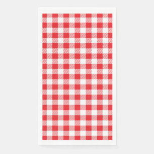 Stijlvol rood en wit geruit gastenpapier servet