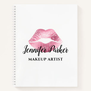 Stijlvol rood glitter lips maken artiest notitieboek