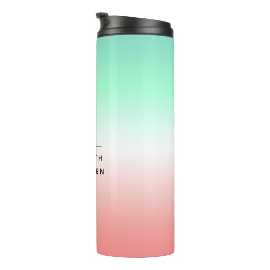 Stijlvol Rood Groen Wit Gradiënt Initiaal Monogram Thermosbeker (Geroteerd rechts)