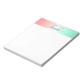 Stijlvol Rood Groen Wit Verloop Zwart Script Naam Notitieblok (Gedraaid)