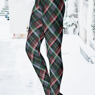 Stijlvol rood groen zwart Schotse ruitpatroon Leggings