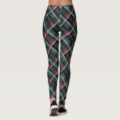 Stijlvol rood groen zwart Tartan Plaid Patterned Leggings (Achterkant)