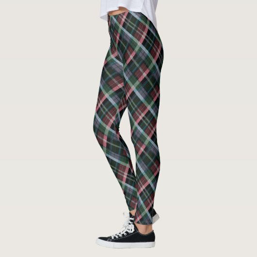 Stijlvol rood groen zwart Tartan Plaid Patterned Leggings (Links)