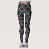 Stijlvol rood groen zwart Tartan Plaid Patterned Leggings (Voorkant)