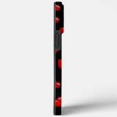 stijlvol rood hartpatroon op zwart aangepast monog Case-Mate iPhone case (Achterkant / Rechts)