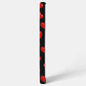 stijlvol rood hartpatroon op zwart aangepast monog samsung galaxy hoesje (Linkerkant)