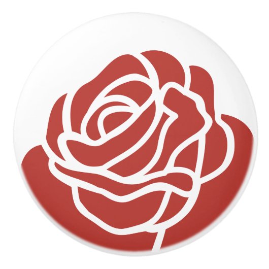 Stijlvol rood roze ventilatorontwerp keramische knop (Voorkant)