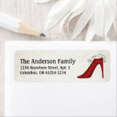 Stijlvol rood schoen/opstartielabel etiket (Insitu)