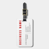 Stijlvol rood wit modern minimalistisch bagagelabel (Voorkant verticaal)