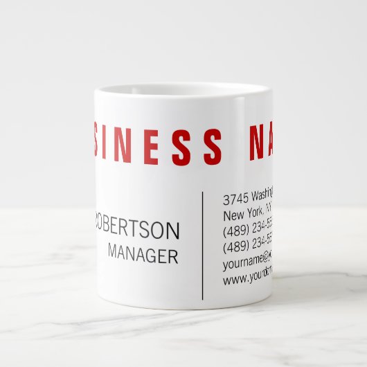 Stijlvol rood wit modern minimalistisch extra grote beker (Voorkant)