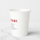 Stijlvol rood wit modern minimalistisch papieren bekers (Links)