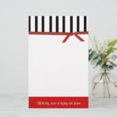 Stijlvol rood, zwart en wit, persoonlijk verhaal briefpapier (Staand voorkant)