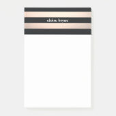 Stijlvol Roos Gold en zwart gestreept modern Post-it® Notes (Voorkant)
