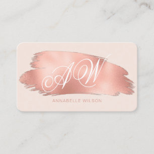 Stijlvol Roos Gold Foil & Roze Monogram Visitekaartje
