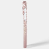 Stijlvol Roos Gold Glitter Monogram Name Script Case-Mate iPhone Case (Achterkant / Links)