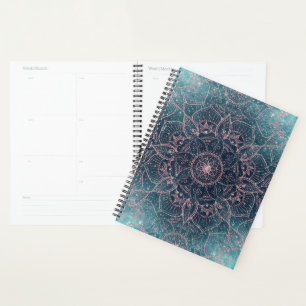 Stijlvol Roos Gold Mandala Blue Nebula Stars Planner