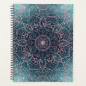 Stijlvol Roos Gold Mandala Blue Nebula Stars Planner (Voorkant)
