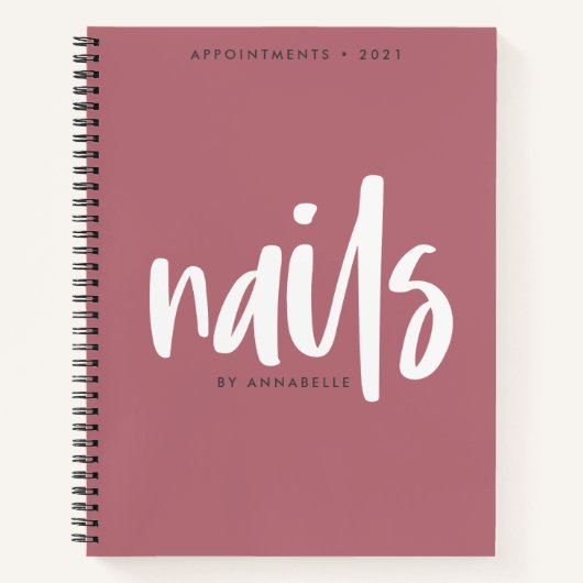Stijlvol Roos Gold Nails Benoeming Book Notitieboek (Voorkant)