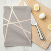 Stijlvol roos goud & grijs geometrisch theedoek (Quarter Fold)