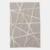 Stijlvol roos goud & grijs geometrisch theedoek (Verticaal)