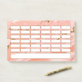 Stijlvol rooster van de goudschool in Girly Pink Post-it® Notes (Op bureau)