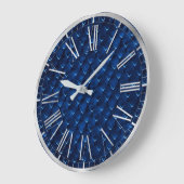 Stijlvol Royal Blue Folie Dragon Scales Pattern Grote Klok (Hoek)