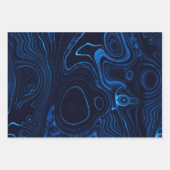 Stijlvol Royal Blue Glitter en Strata Patronen Inpakpapier Vel (Voorkant 2)