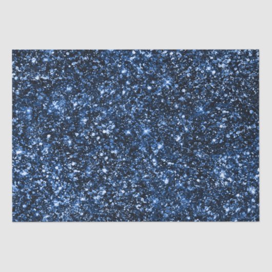 Stijlvol Royal Blue Shimmer Glitter Glam Pattern Tissuepapier (Voorkant)