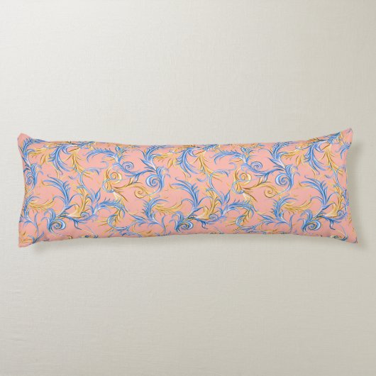 Stijlvol  roze blauw Abstract patroonbeddengoed Lichaamskussen (Achterkant)