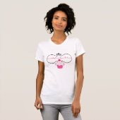 Stijlvol roze cupcake Bakery Advertisement T-shirt (Voorkant volledig)