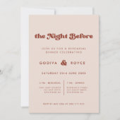 Stijlvol Roze De avond voor bruiloft repetitie Kaart (Voorkant)