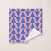 Stijlvol roze en blauw geometrisch patroon bad handdoek (Wasdoekje)
