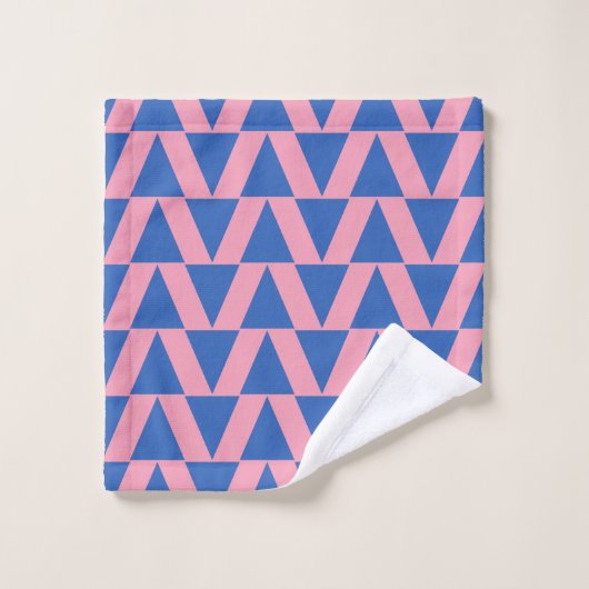 Stijlvol roze en blauw geometrisch patroon bad handdoek (Wasdoekje)