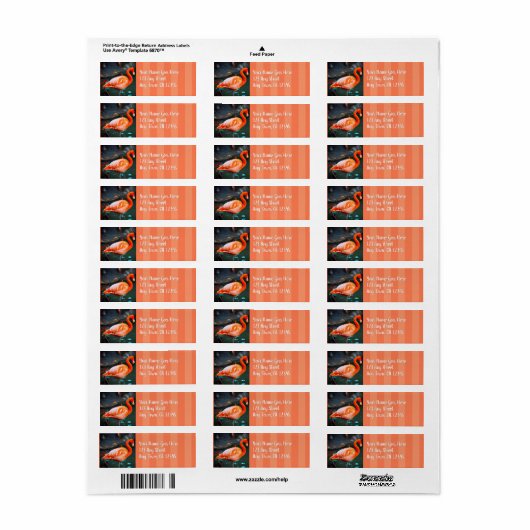 Stijlvol roze flamingo, aangepast scriptadres etiket (Full Sheet)