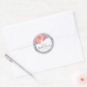 Stijlvol roze flesje en poolpuntenpatroon ronde sticker (Envelop)