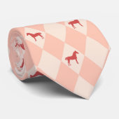 Stijlvol roze Harleqiun Horse Pattern Stropdas (Opgerold)