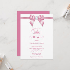 Stijlvol roze Jewel Bow Baby shower Kaart
