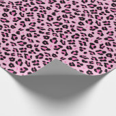 Stijlvol roze luipspatroon cadeaupapier (Hoek)
